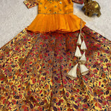 Beautifully Paithani Silk KIds Lahenga Chol