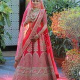 Pink heavy bridal Dulhan Lahenga choli