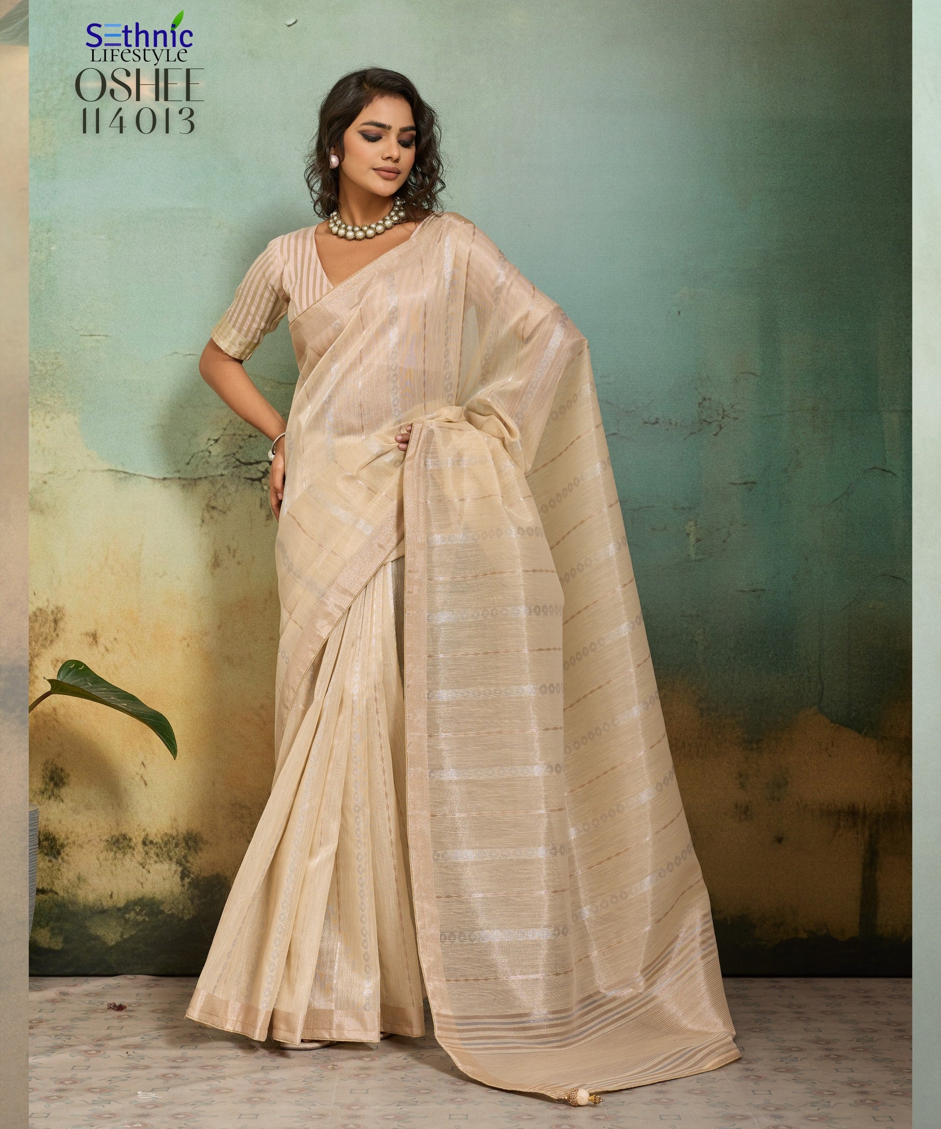 Flex Tissue Linen Blend Saree