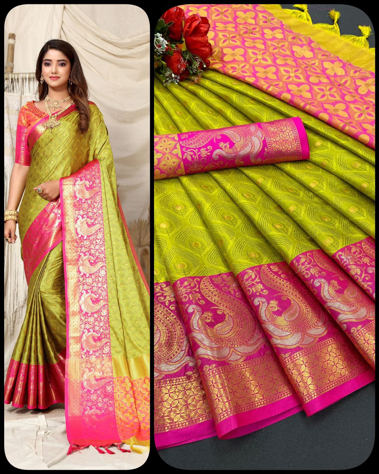 Exclusive  Minawork Weving Silk Saree