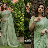 Luxury Satin Chiffon Saree Collection