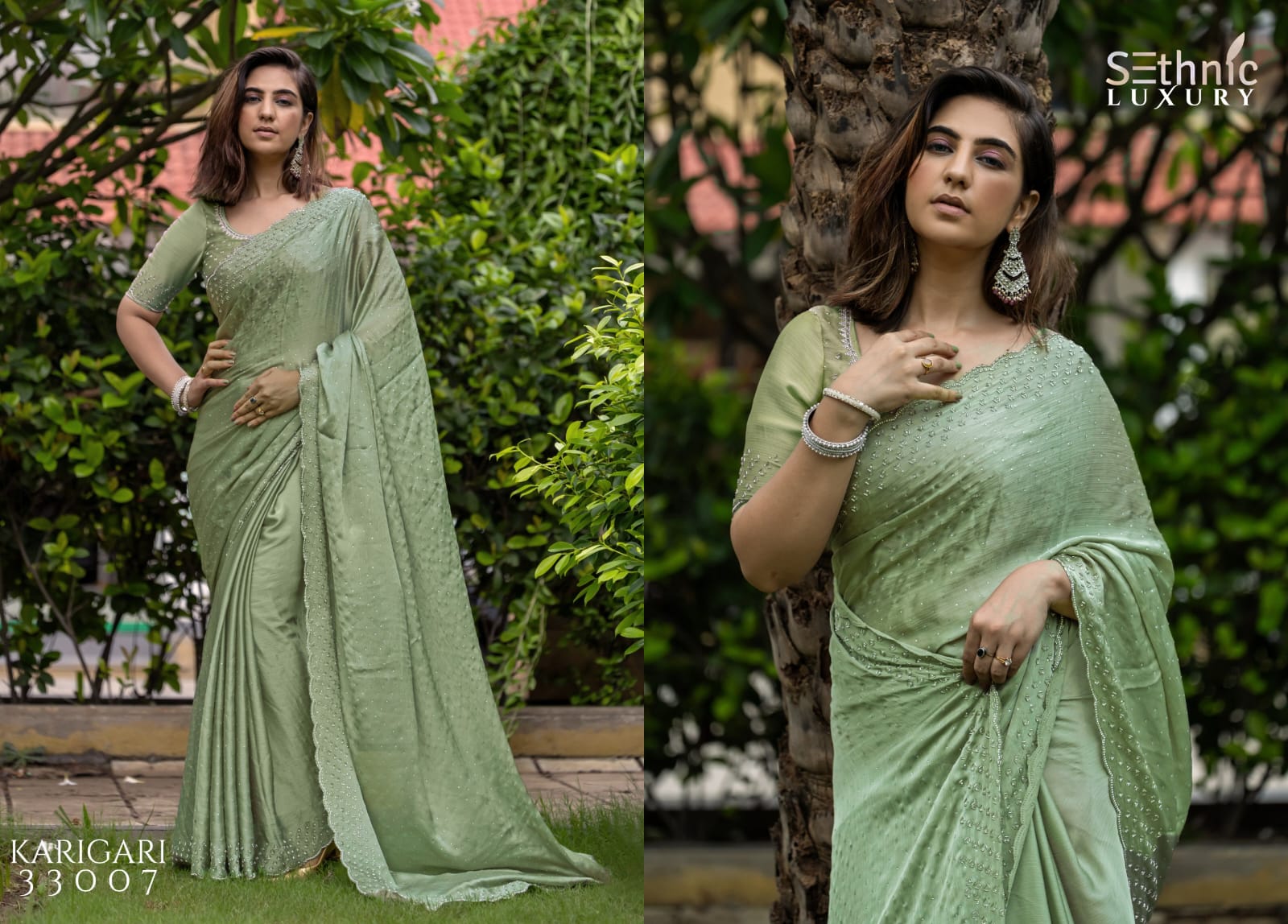 Luxury Satin Chiffon Saree Collection