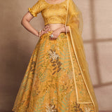 Dashing  flower Organza Lehenga