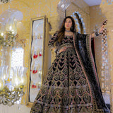 Black Premium Bridal Wedding Lehenga