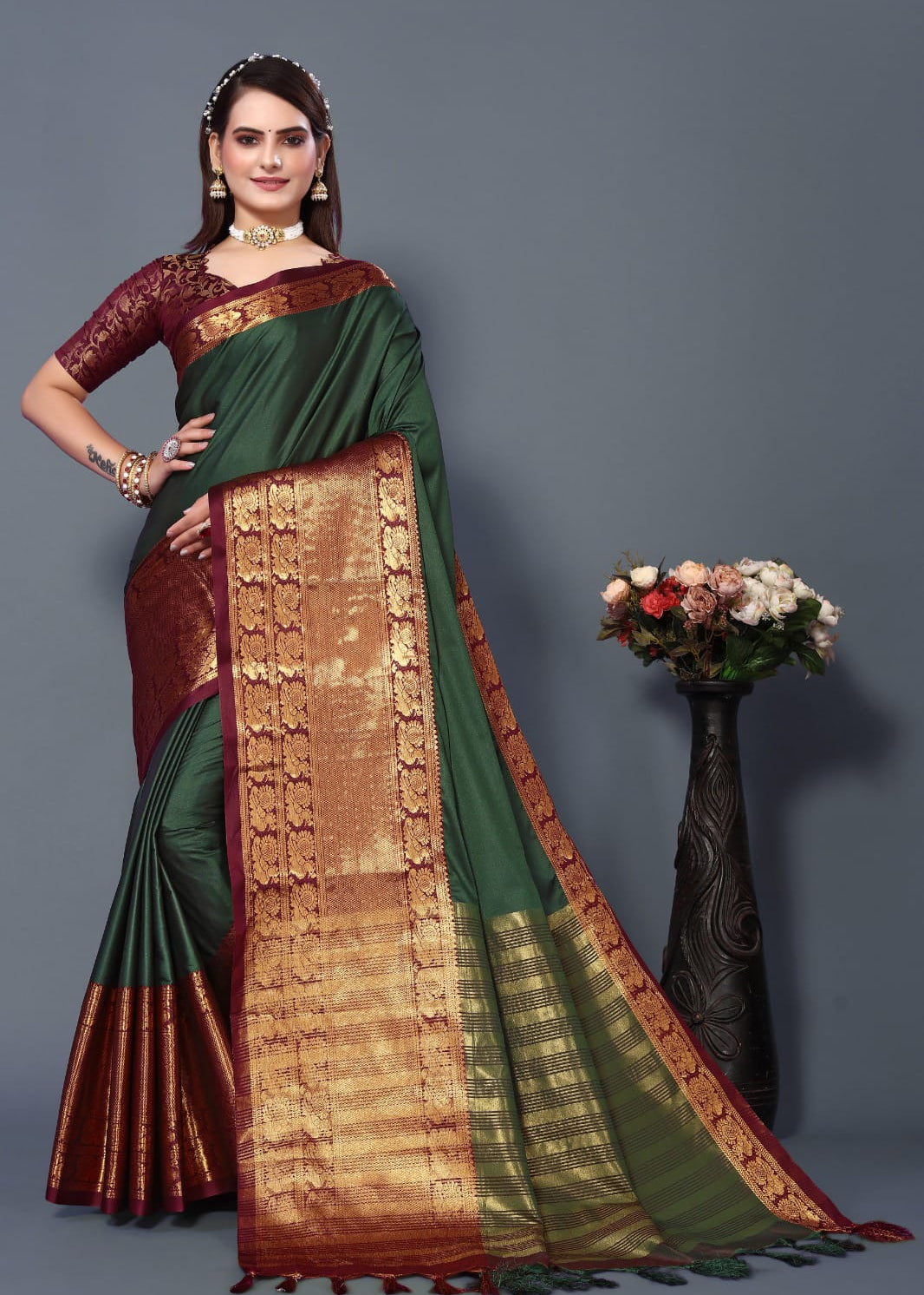 Beautiful kathan silk saree