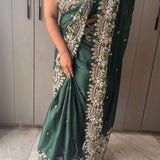 Pure Sattin Partyweat Georgett Silk Saree