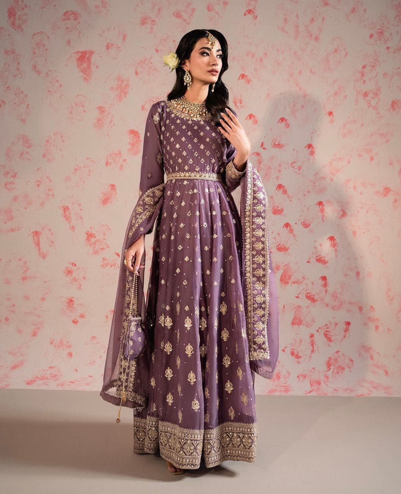 Heavy Chinon Silk Anarkali Gown