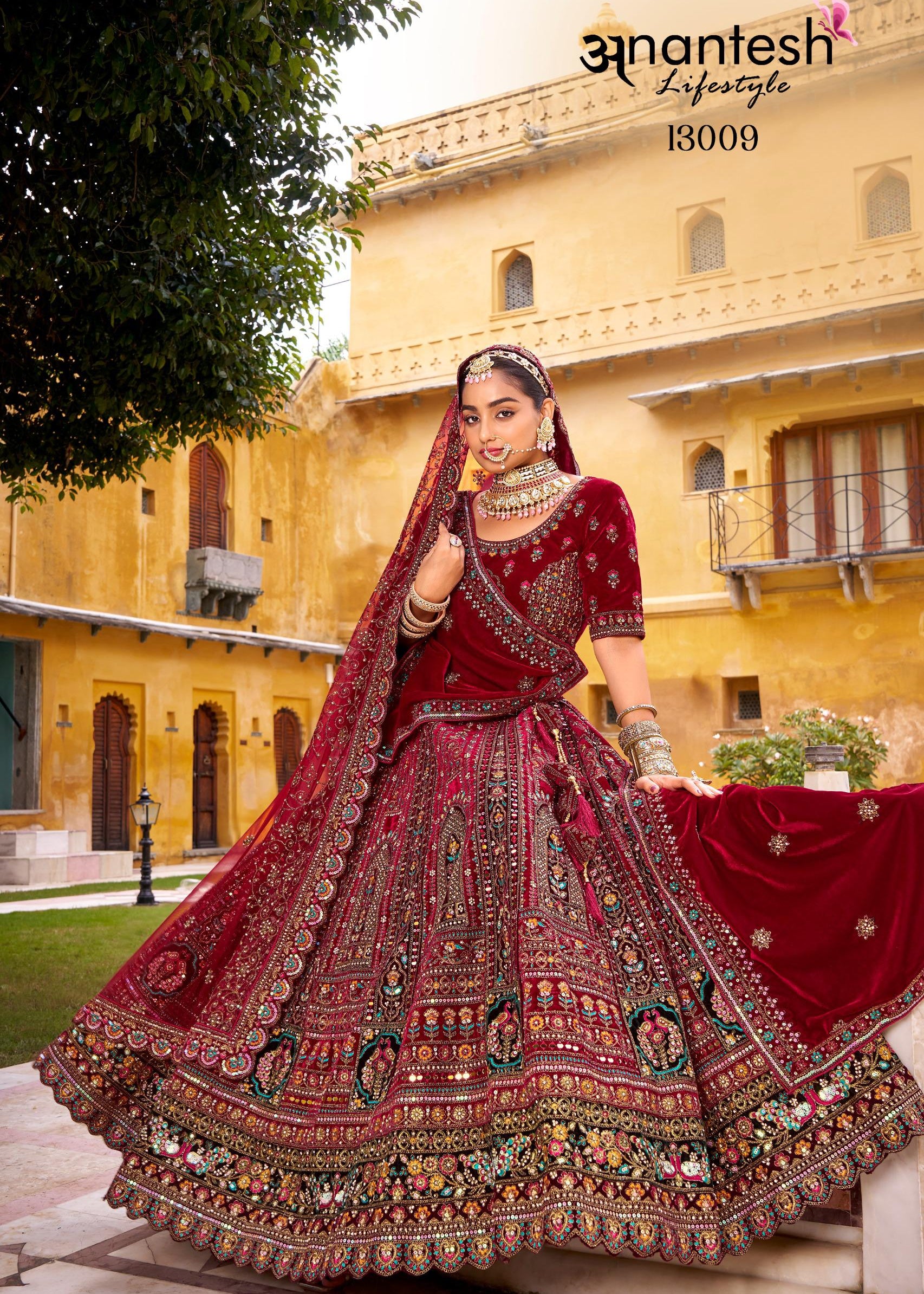 Lavish Bridal Wedding Velvet Lehenga