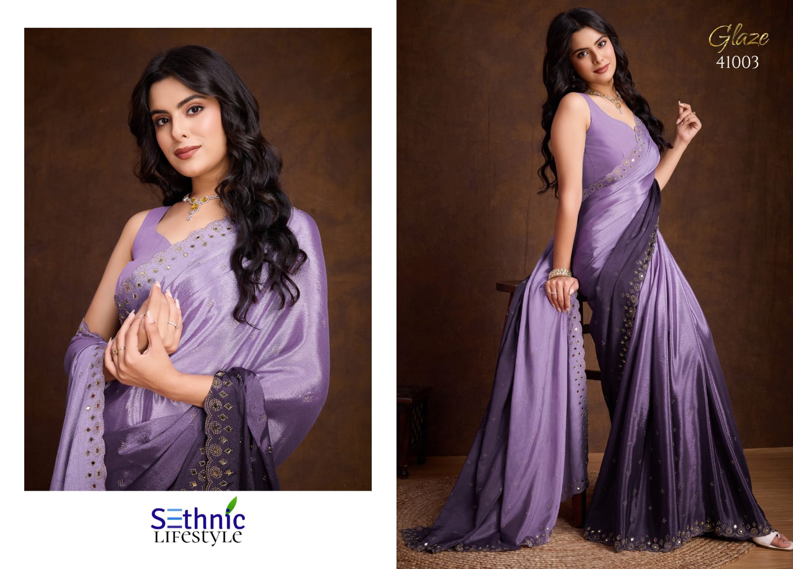 Trendy Swarovski Partywear Saree Collection