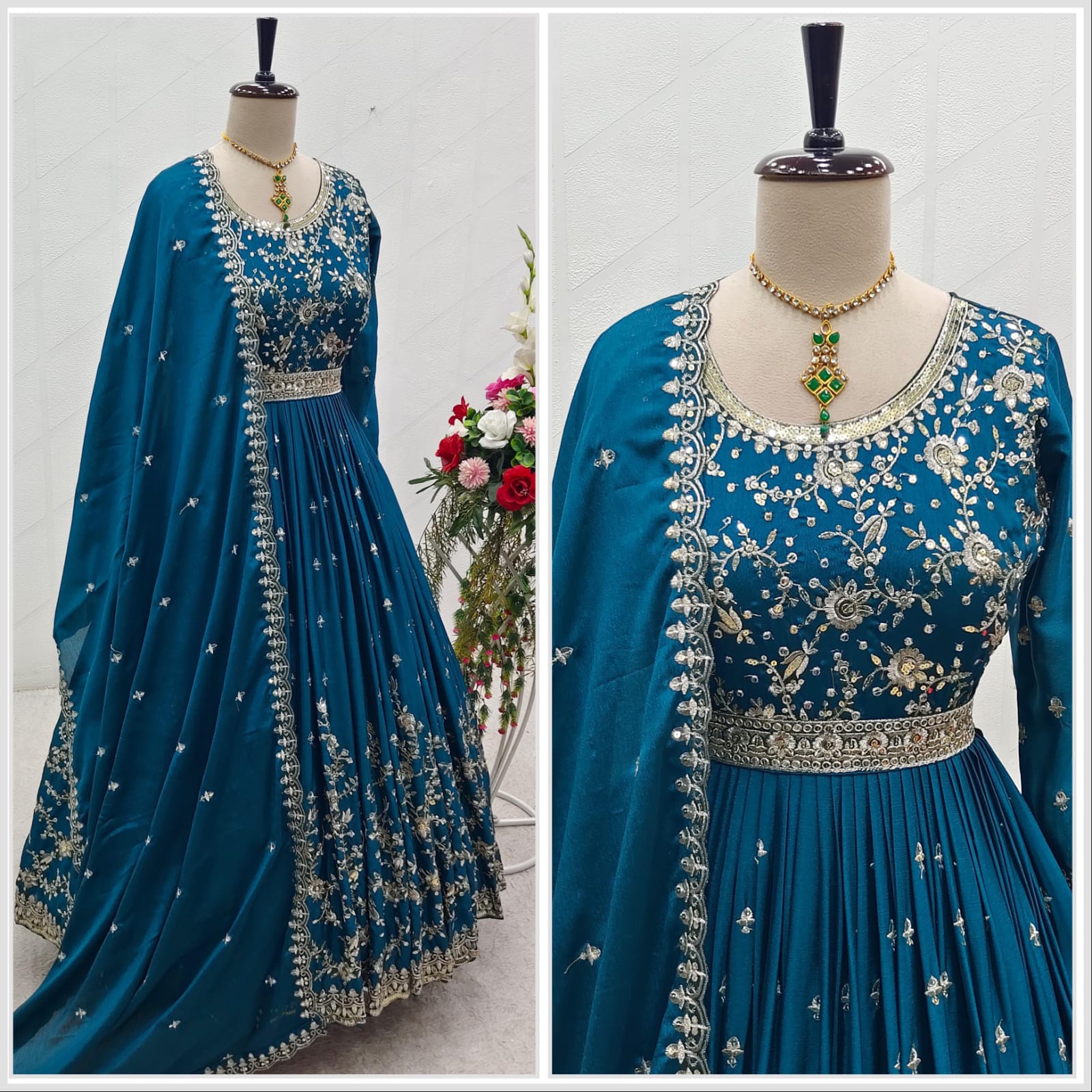 Designer Silk Heavy Gown