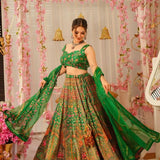 Classy Printed Organza Silk Lehenga