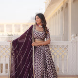 Designer Pure Viscose Jacquard fabric Lehenga