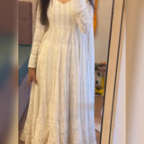 Blooming Luxury White Anrkali Suit