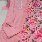 Pink Rayon Slub Straight Kurta