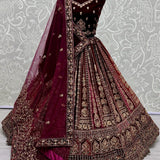 Designer Bridal Velvet Wedding Lehenga