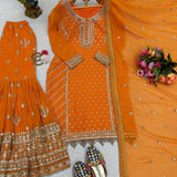 Stylish Orange Suit Sharara Collection