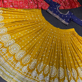 Yellow  Sequnce Work Lehngha Choli