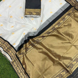 Beautyfull White Art Silk Saree