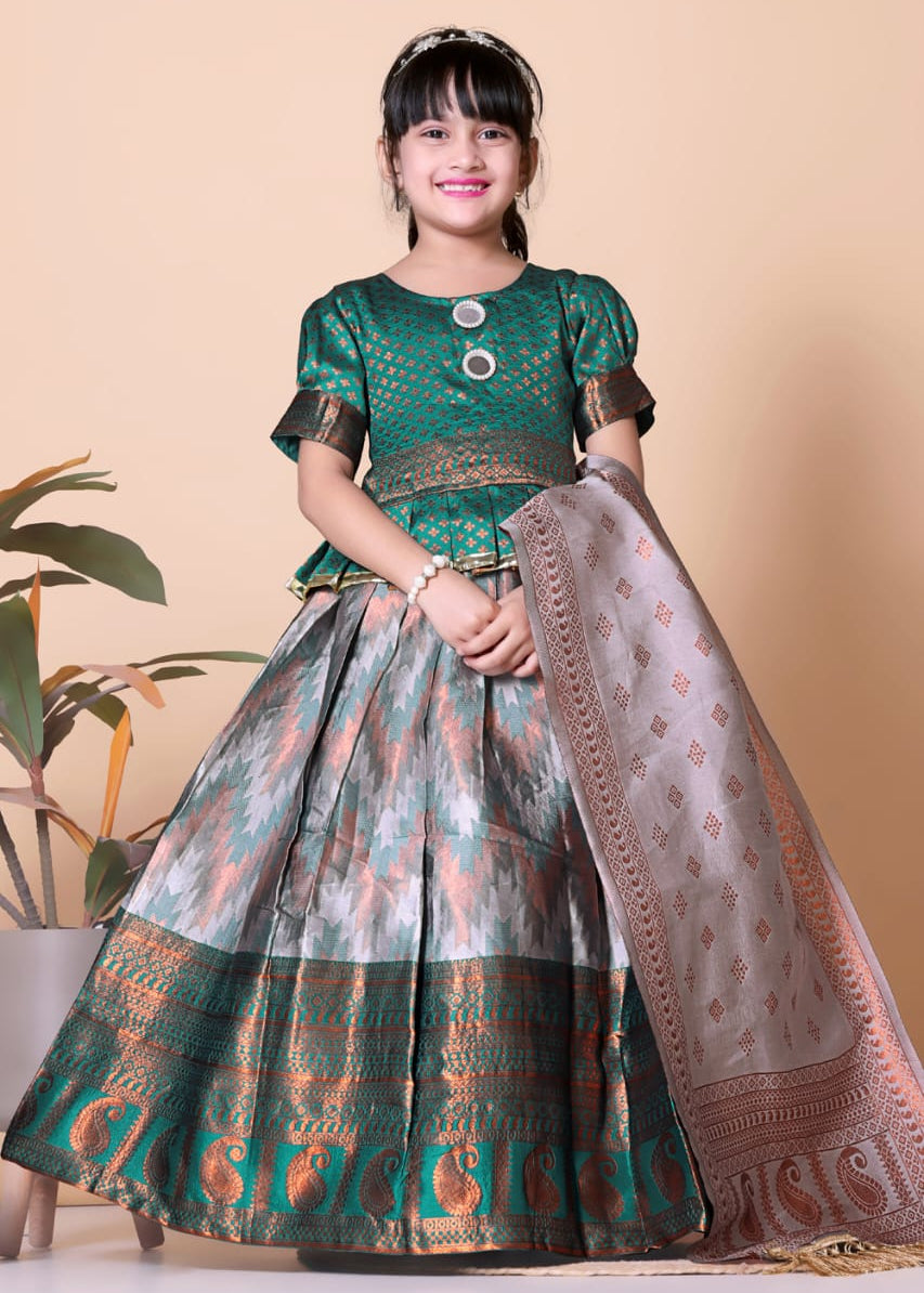 Traditional Zig Zag Kids Lehenga