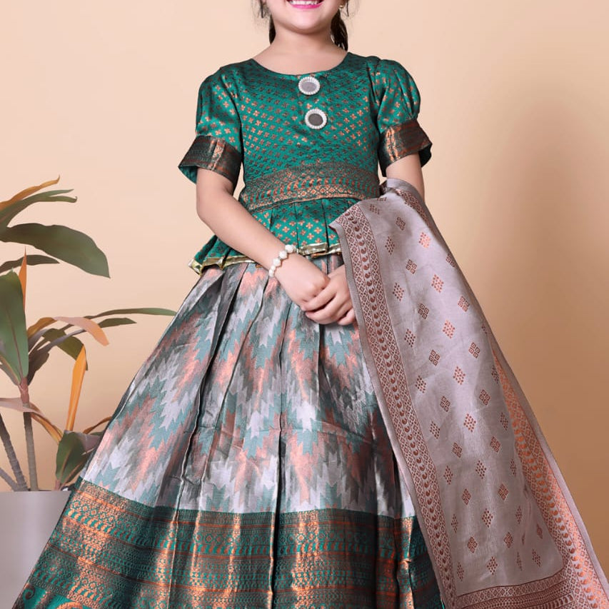Traditional Zig Zag Kids Lehenga
