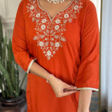 Attractive Orange Viscose Suit