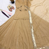 Creamy Vichitra Silk Top Lehenga