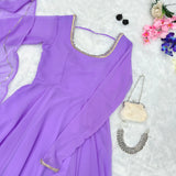 Purple Partywear Anarkali Gown