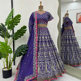 Charming Purple Georgette Lehenga