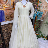 White Premiun  Georgette Anarkali Gown