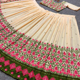 Pink Attractive Embroidered Lehenga