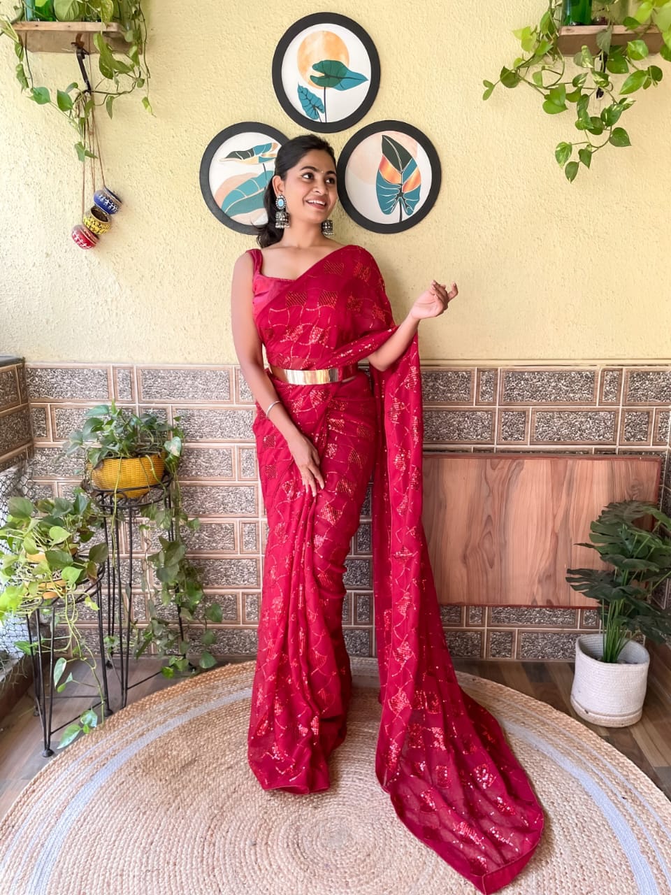 Gorgeous Sequnce Work Saree