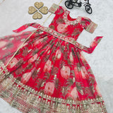 Kids Flower Printed Gown Collection