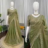 Wedding Special BeadWork Saree