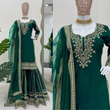 Dark Green Brid Suit Sharara Collection