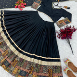 Black Festival Deigital Printed Lehenga