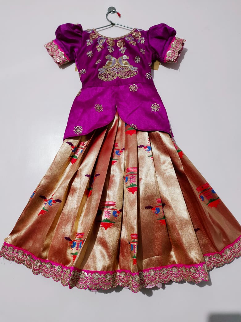 Paithani Silk Kids Lehenga Choli