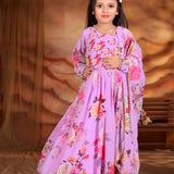 Floral Print Kids Gown