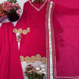 Pink Embroidered Top Plazzo Collection