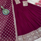 Designer Maroon Gown Collection