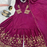 Wine Shiny Natural Creap Suit
