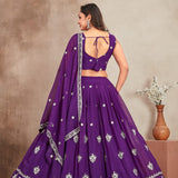 Purple Heavy Georgette Lehenga Choli