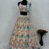 Multy Coloured Flower Sequeance Lehenga