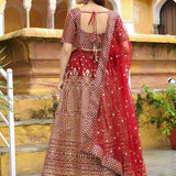 Maroon Bridal Embroidered Lehenga