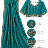 Designer Fendy Beads Work Saree