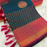 Soft Silk Saree With Zari Weaving