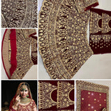 Heavy Bridal Wedding Velvet Lahengha