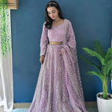 Premium Purple Bridal Lehenga Choli