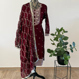 Festive Maroon Salwar - Size 4XL