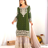 Emerald Noor Embroidered Sharara Set - Size XL