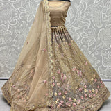 Fancy Embroidery of sequins and Zari Net Partywear Lehengacholi